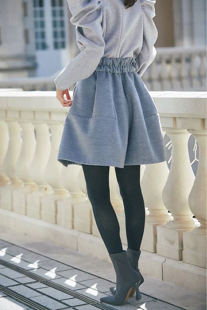 新品セブンテン☆ハイウエストキュロット☆グレー　Sサイズ