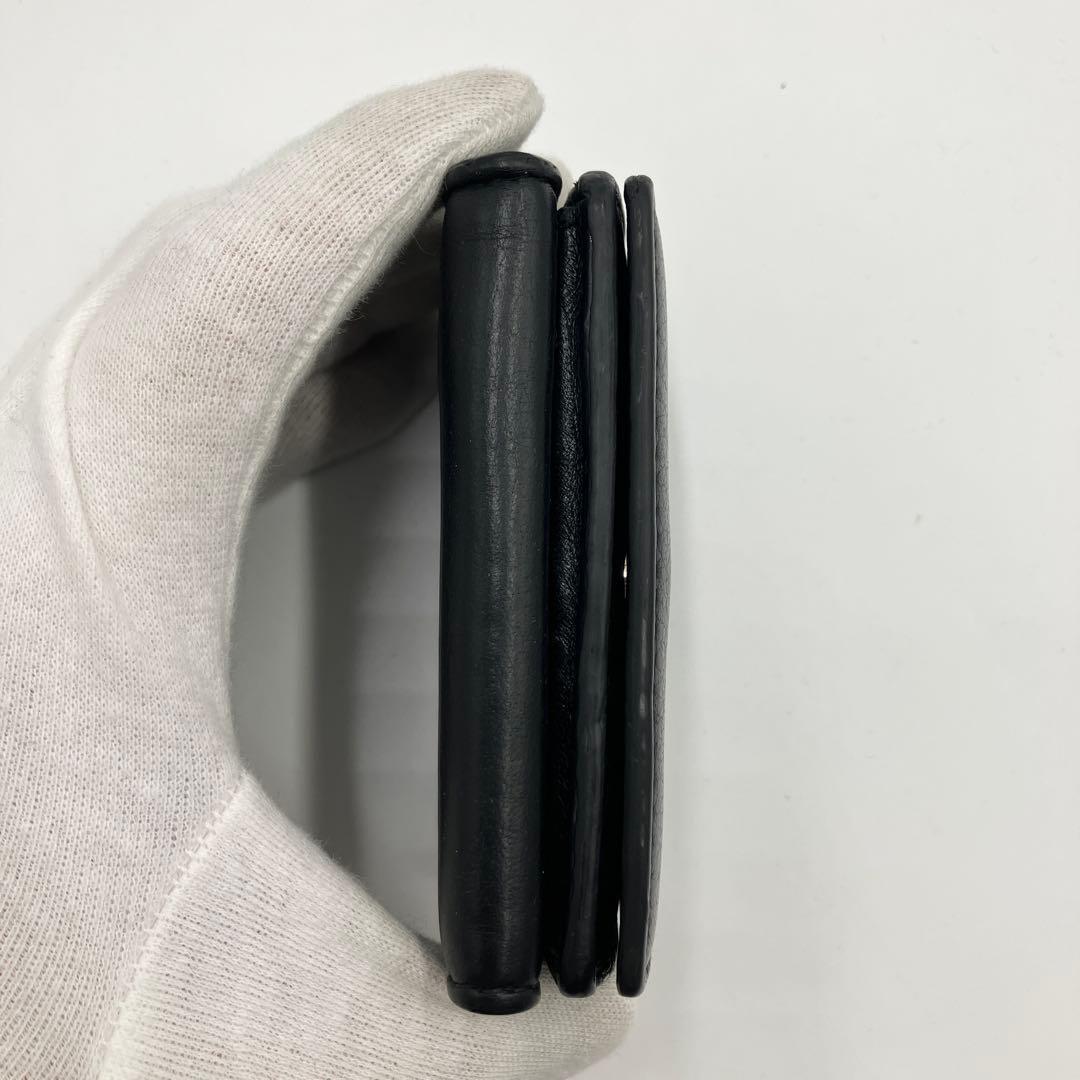 極美✨バレンシアガ 三つ折り財布 エブリデイ レザー ロゴ ブラック 黒