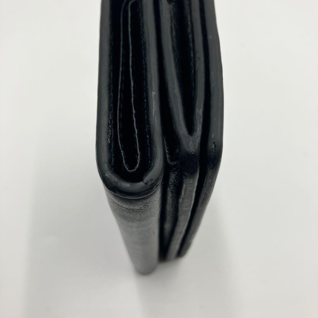 極美✨バレンシアガ 三つ折り財布 エブリデイ レザー ロゴ ブラック 黒