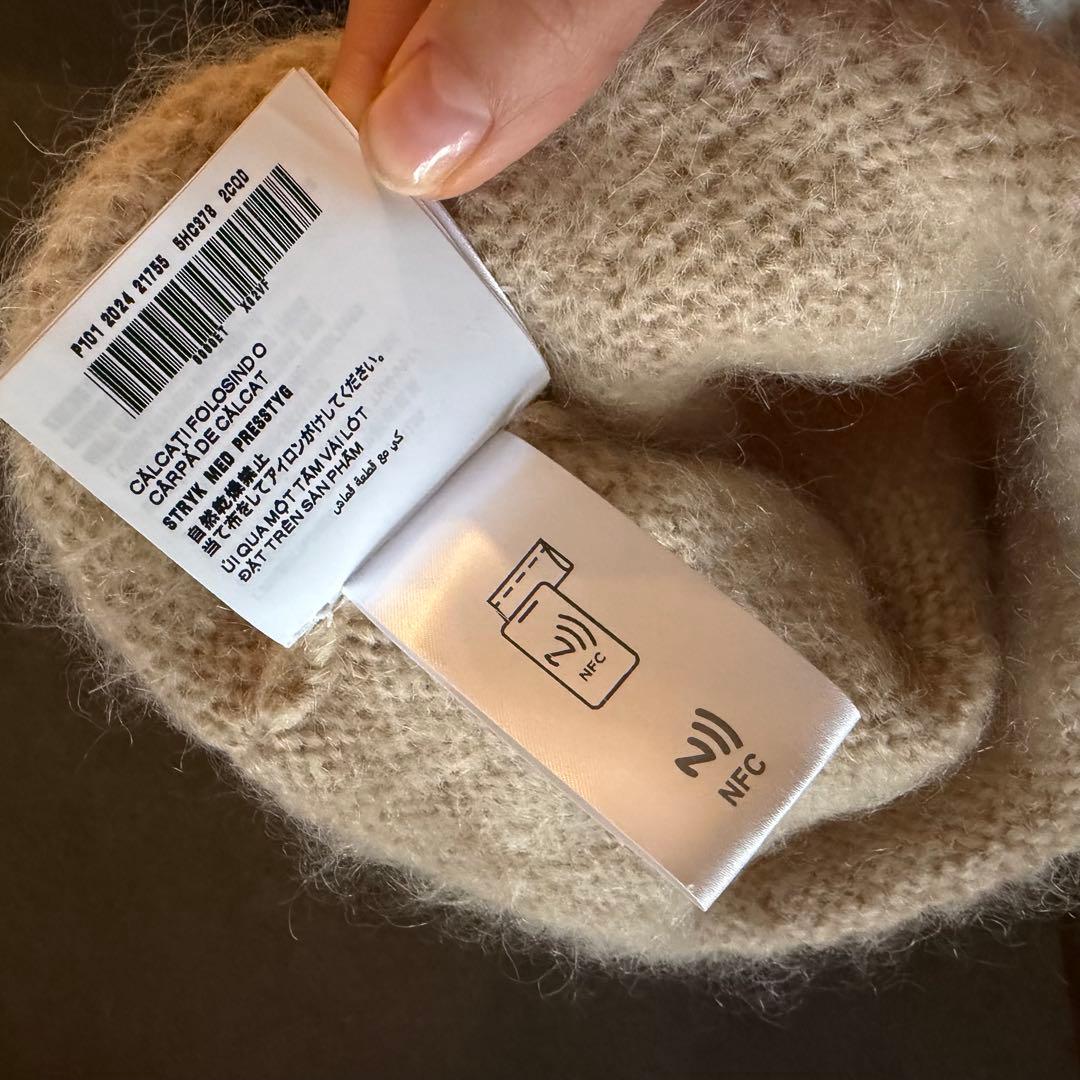 miumiuニット帽 ベージュ S 正規品