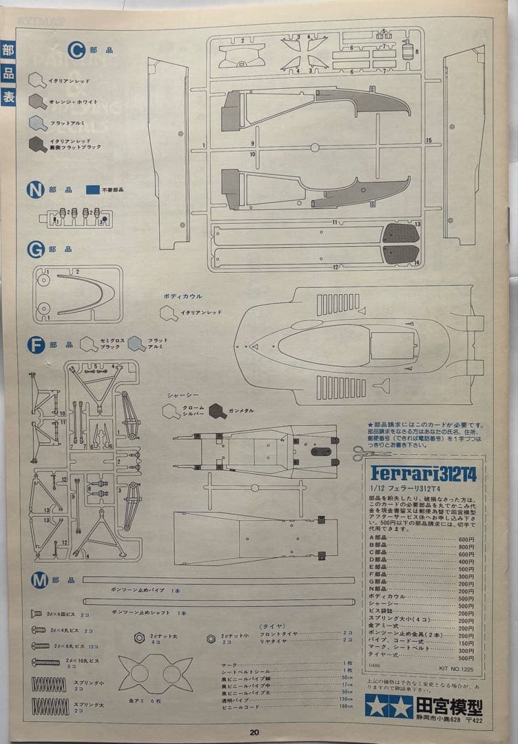 タミヤ　1/12ビッグスケールシリーズ NO.23 フェラーリ312T4