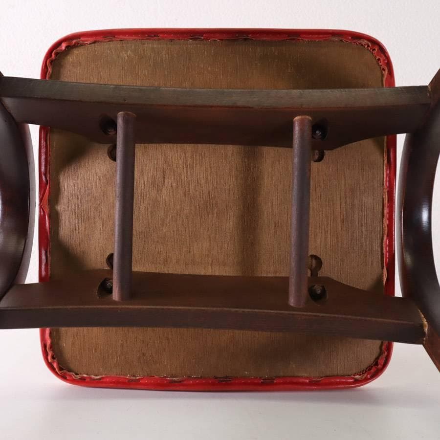 秋田木工 IDC大塚 No.202 剣持勇 スタッキングスツール 赤 PVC