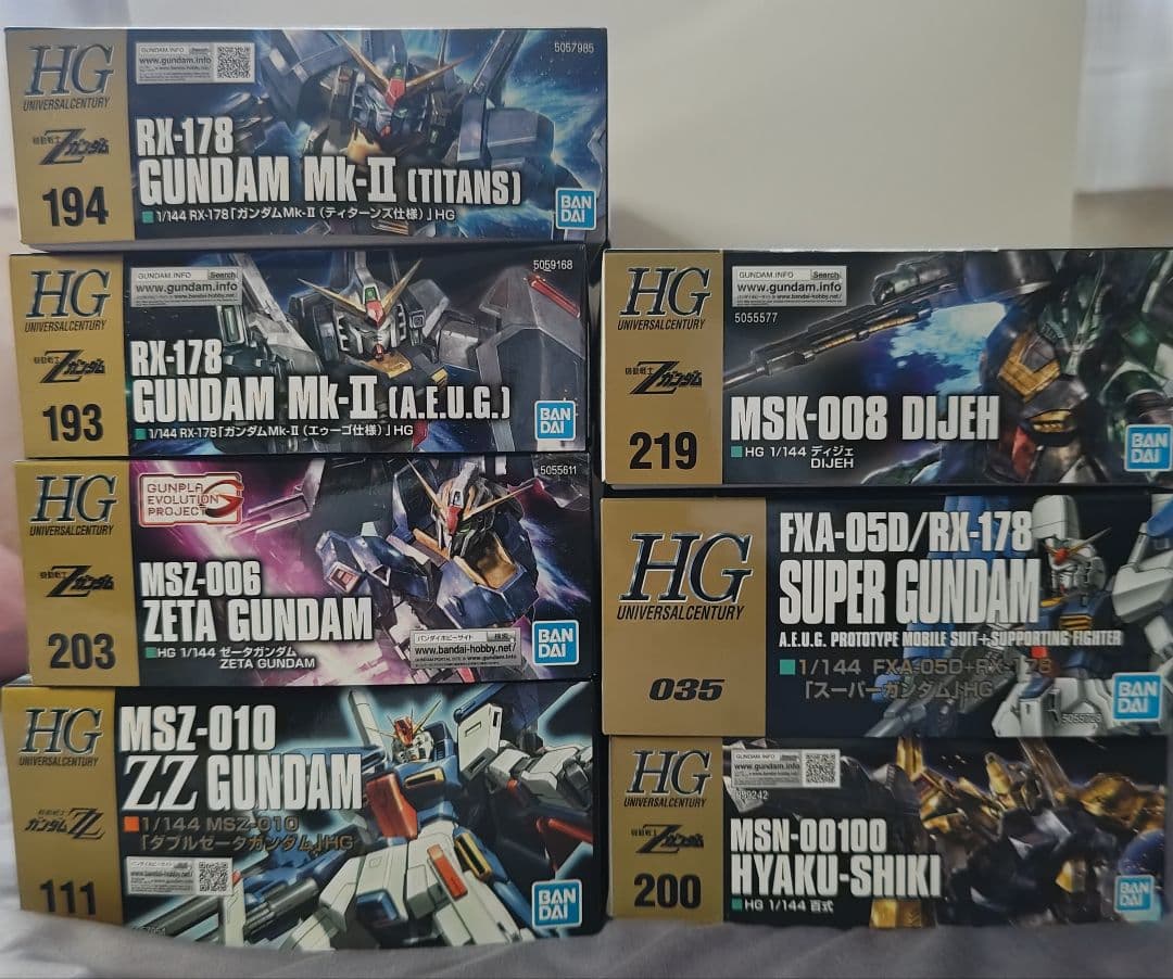 HG ガンプラセット 7種　Zガンダム系　ZZガンダム系　ガンダムチーム