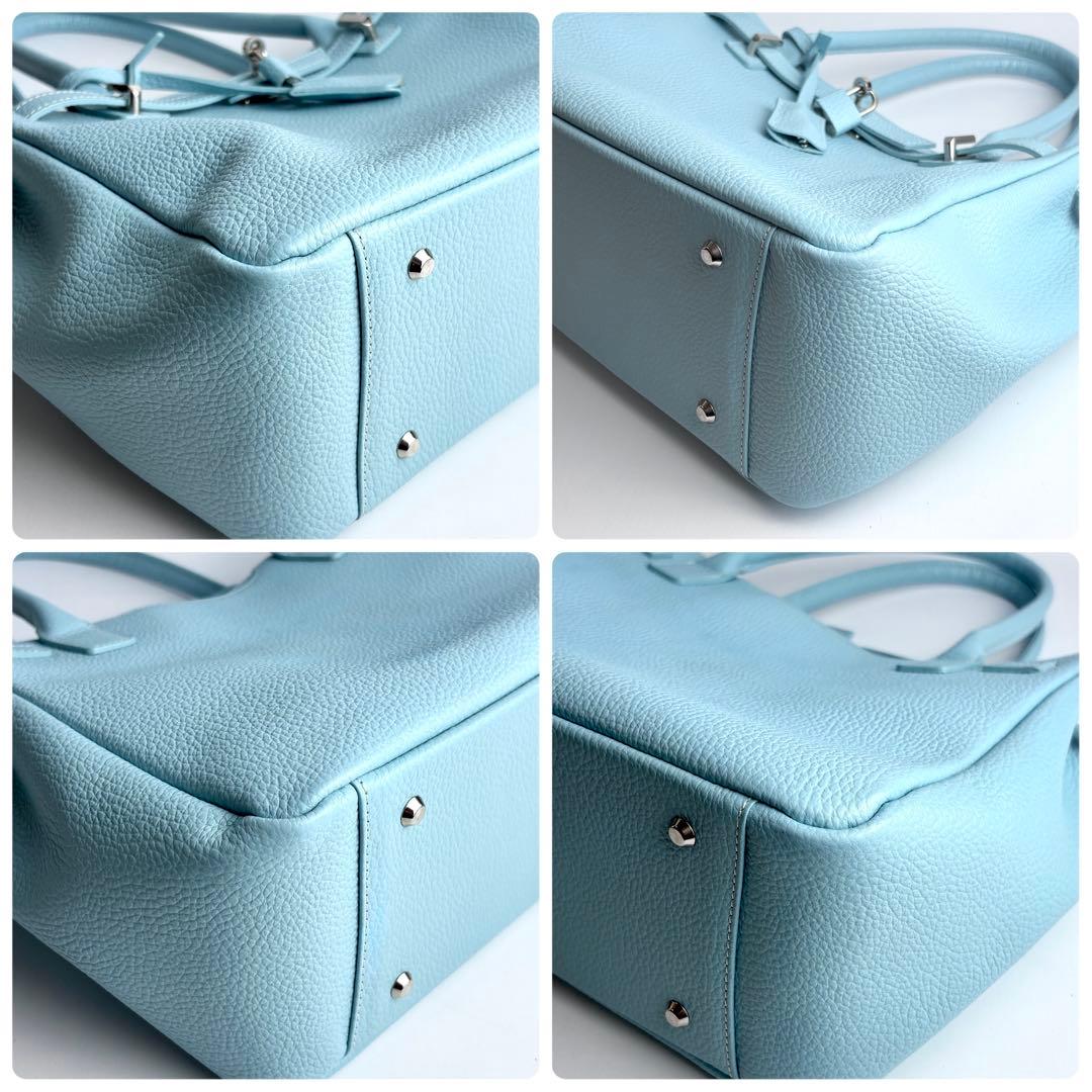 限定カラー✨ Hamano ミーティア 本革ハンドバッグ ピュアクラルテ ブルー