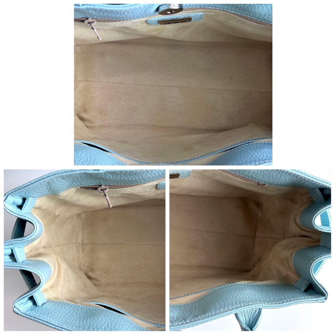 限定カラー✨ Hamano ミーティア 本革ハンドバッグ ピュアクラルテ ブルー