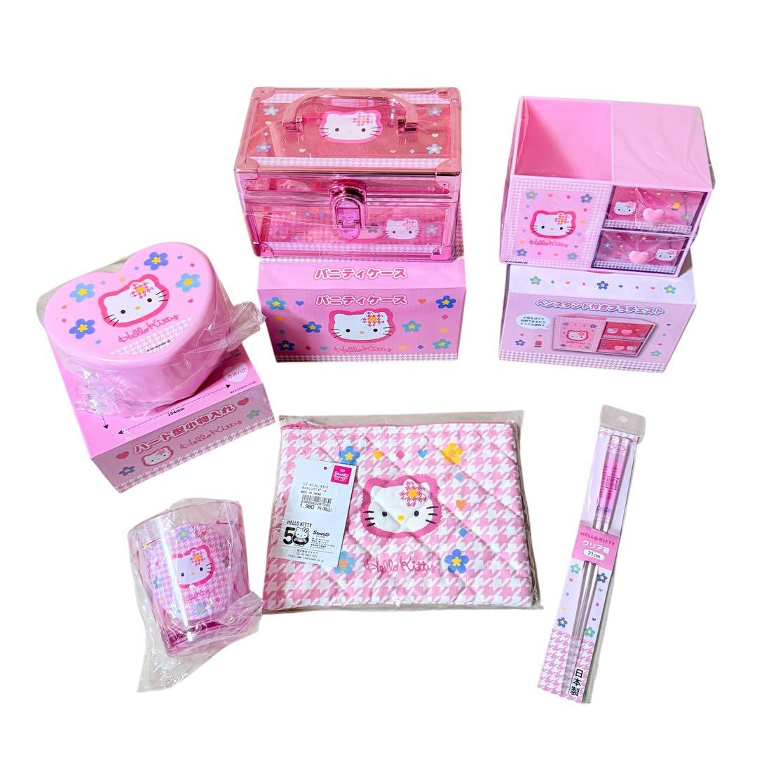 まとめ売り/カオハナキティ/バニティケース/コップ/箸/チェスト/ハート型小物入