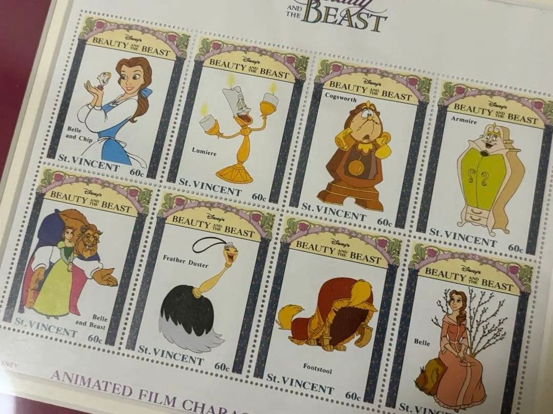 レア商品　美女と野獣 スタンプアート切手コレクション フレーム付き