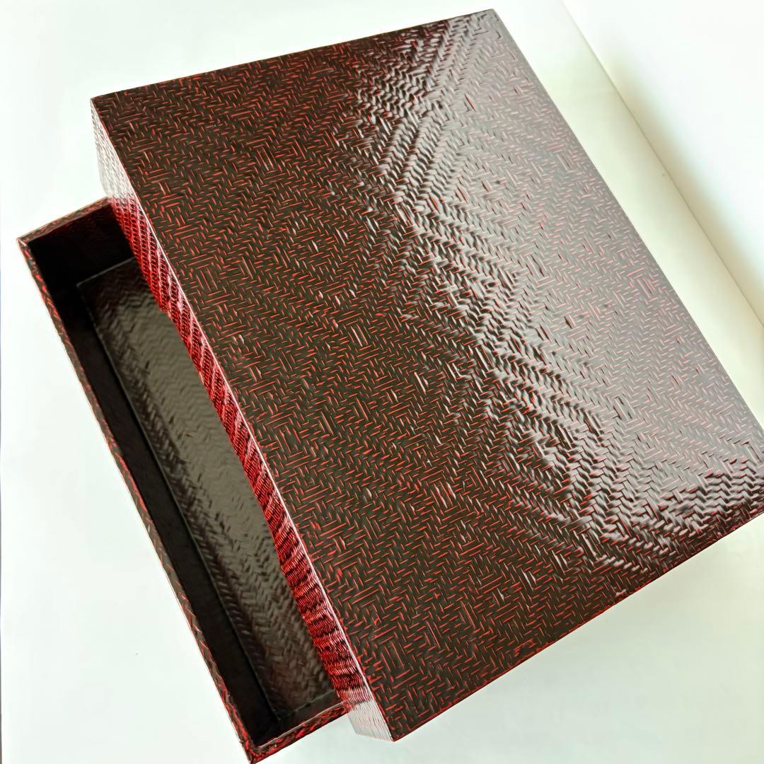 新品未使用　木箱入り　籃胎漆器 書類箱　文箱　九藍　訳あり