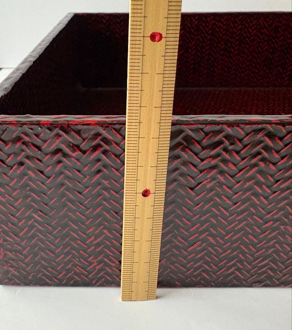 新品未使用　木箱入り　籃胎漆器 書類箱　文箱　九藍　訳あり