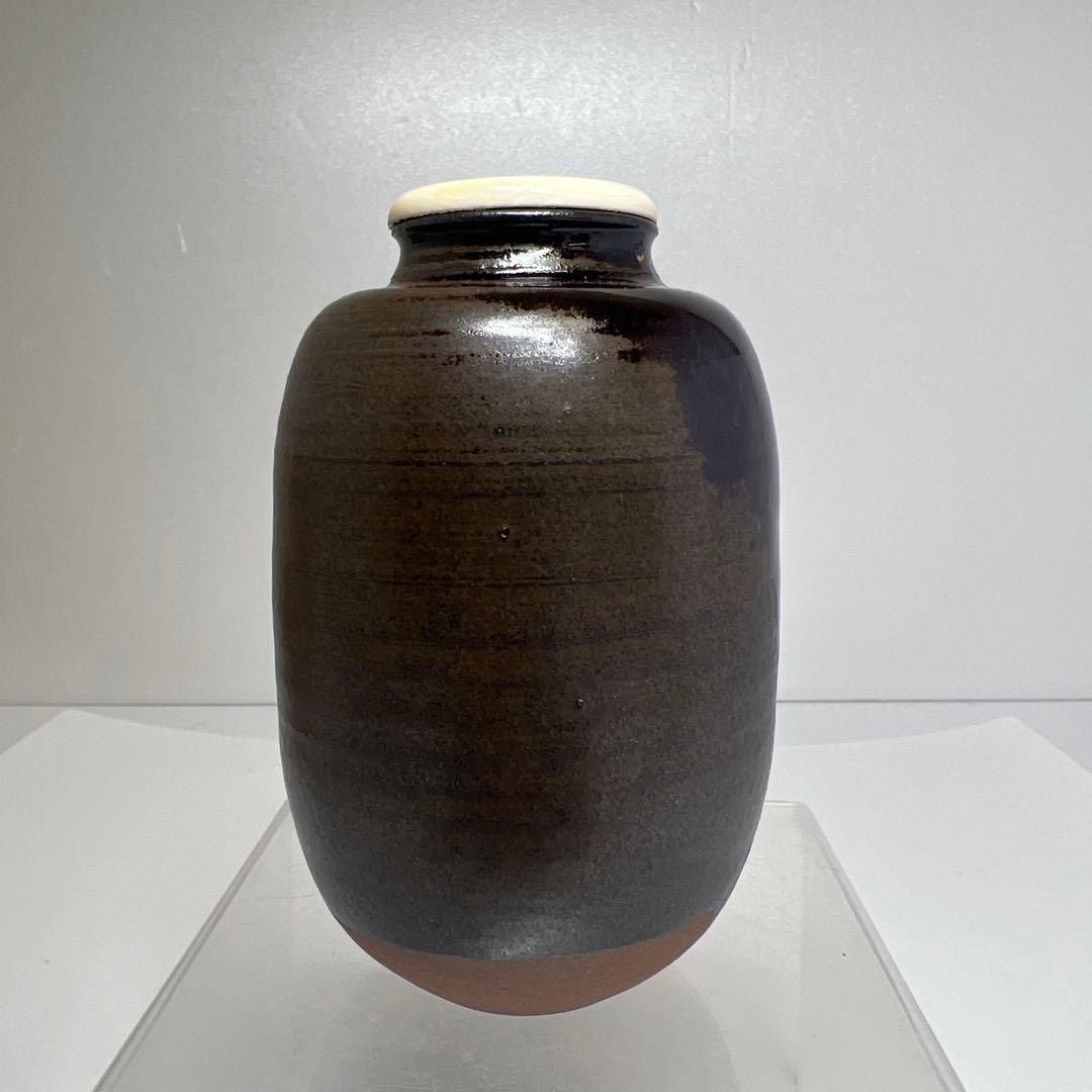 ☆茶3 平安　笹田仁史　在中庵肩衛写　茶入　共箱　h10.5cm