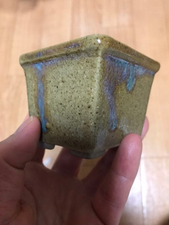 盆栽鉢　上品高級釉薬がけミニ小品盆栽鉢3点/寛/禅昌寺他山野草