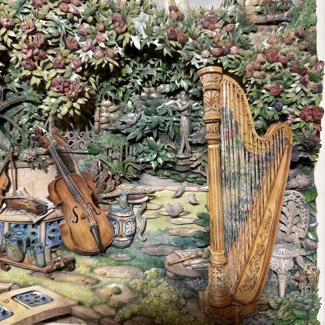 シャドウボックス完成品、額付(つるバラ庭園)