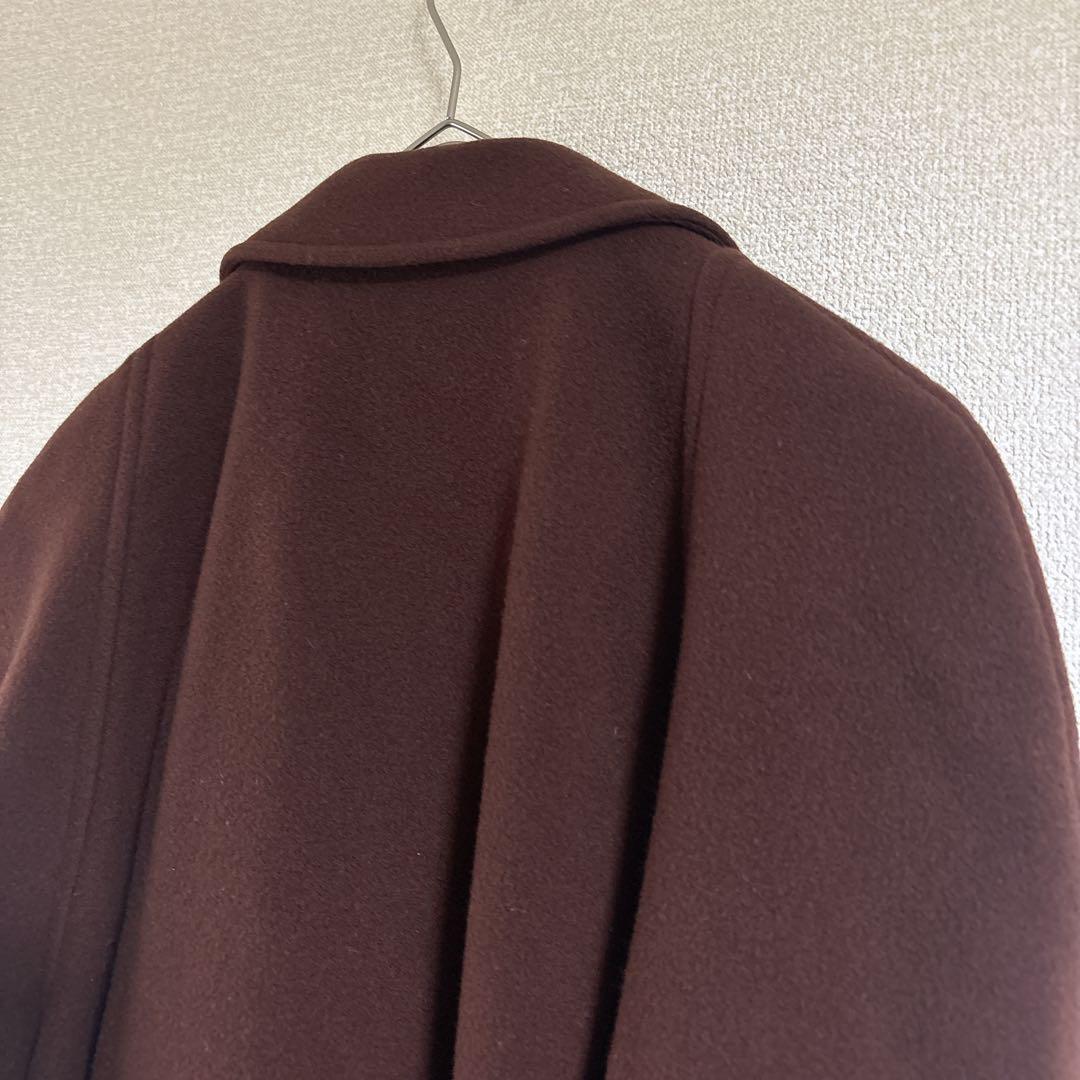 LANVIN 80s ヴィンテージ　ウールロングコート　フランス製　茶色