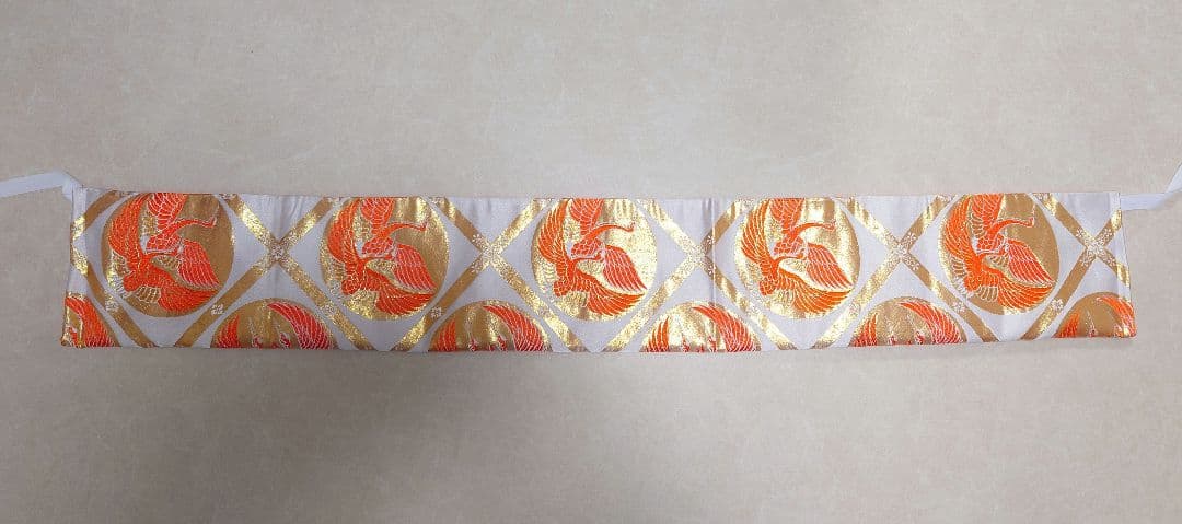 七五三　ハーフ成人式　ジュニア帯　袋帯からの作り帯　1点物　鶴柄　白系