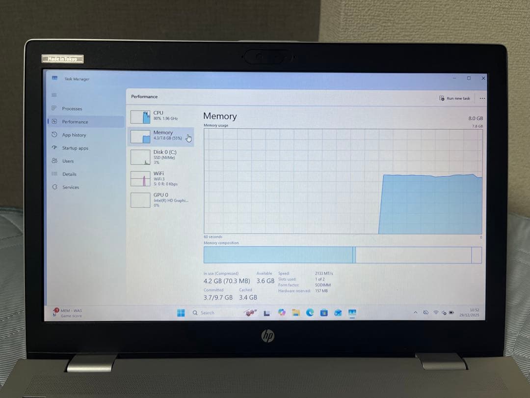 Windowsノート本体 Hp Probook 650 G4 8GB/512GB