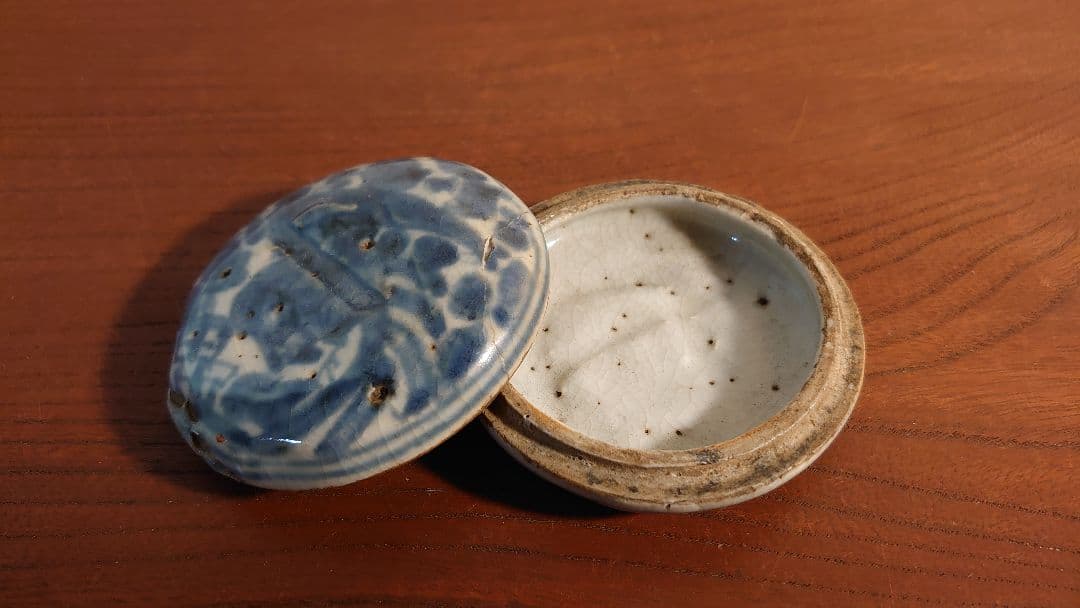 古伊万里　伊万里　李朝　朝鮮陶器　香合　茶道具　アンティーク伊万里　染付　１客