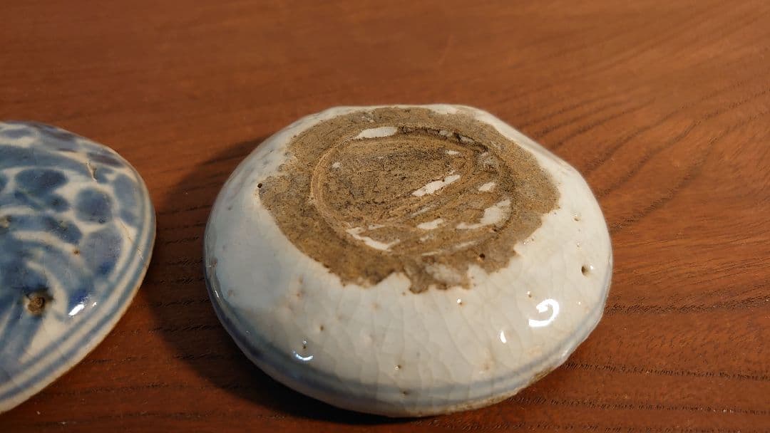 古伊万里　伊万里　李朝　朝鮮陶器　香合　茶道具　アンティーク伊万里　染付　１客