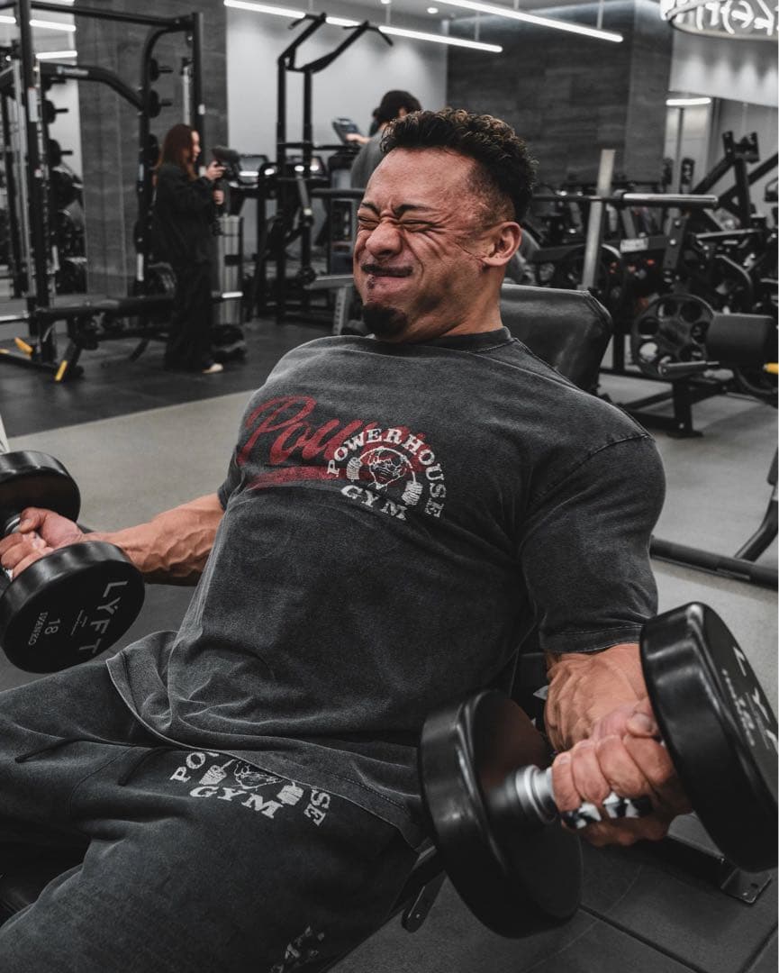 LÝFT × POWER HOUSE GYM ビッグ　Tシャツ　ブラック　L