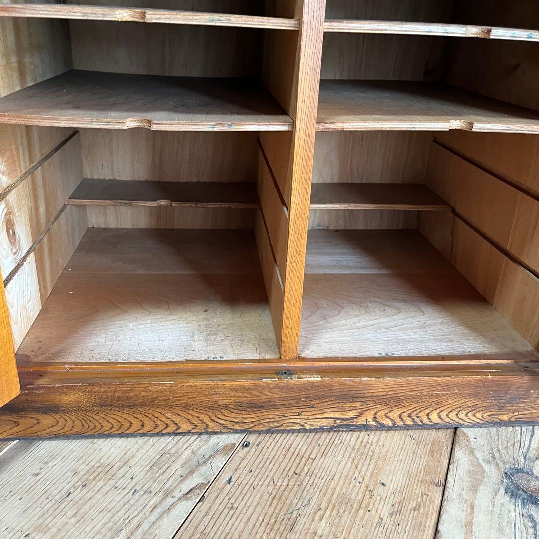 アンティーク ガラス キャビネット 書類棚 昭和レトロ z834