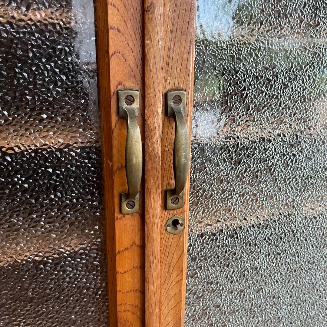 アンティーク ガラス キャビネット 書類棚 昭和レトロ z834