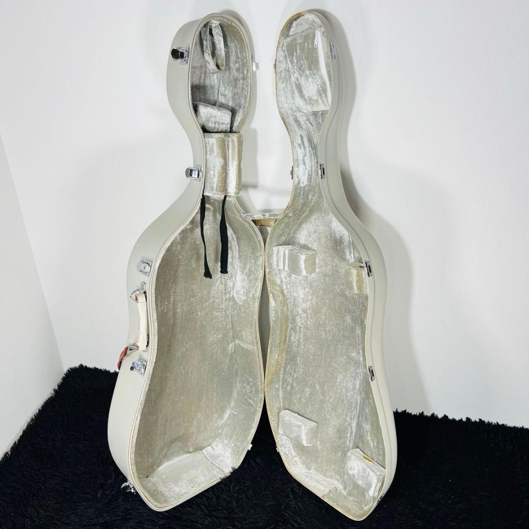 チェロ ハードケース チェロケース 楽器 弦楽器 ホワイト 白 持ち運び ケース