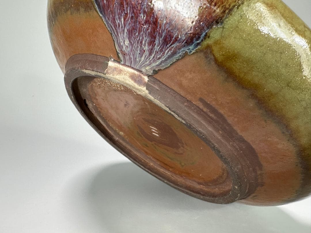 中国美術　清朝　清時代　鈞釉　鈞窯　水盤　三字款　時代物　古物　唐物