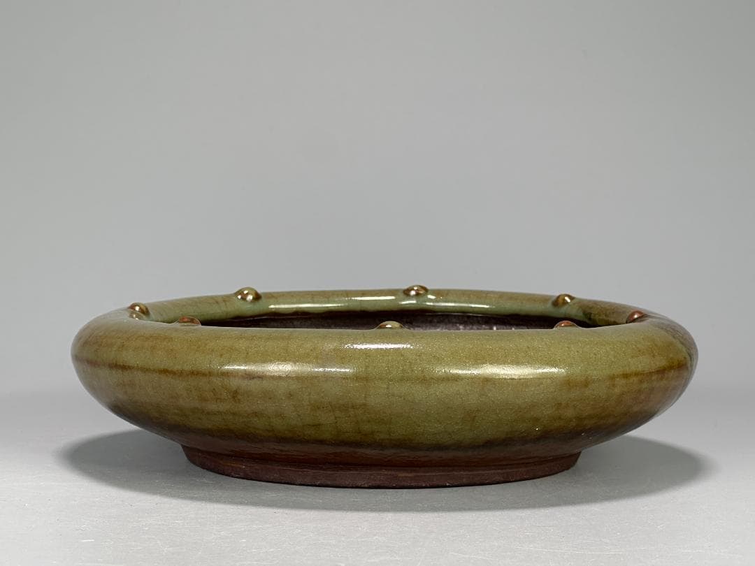 中国美術　清朝　清時代　鈞釉　鈞窯　水盤　三字款　時代物　古物　唐物