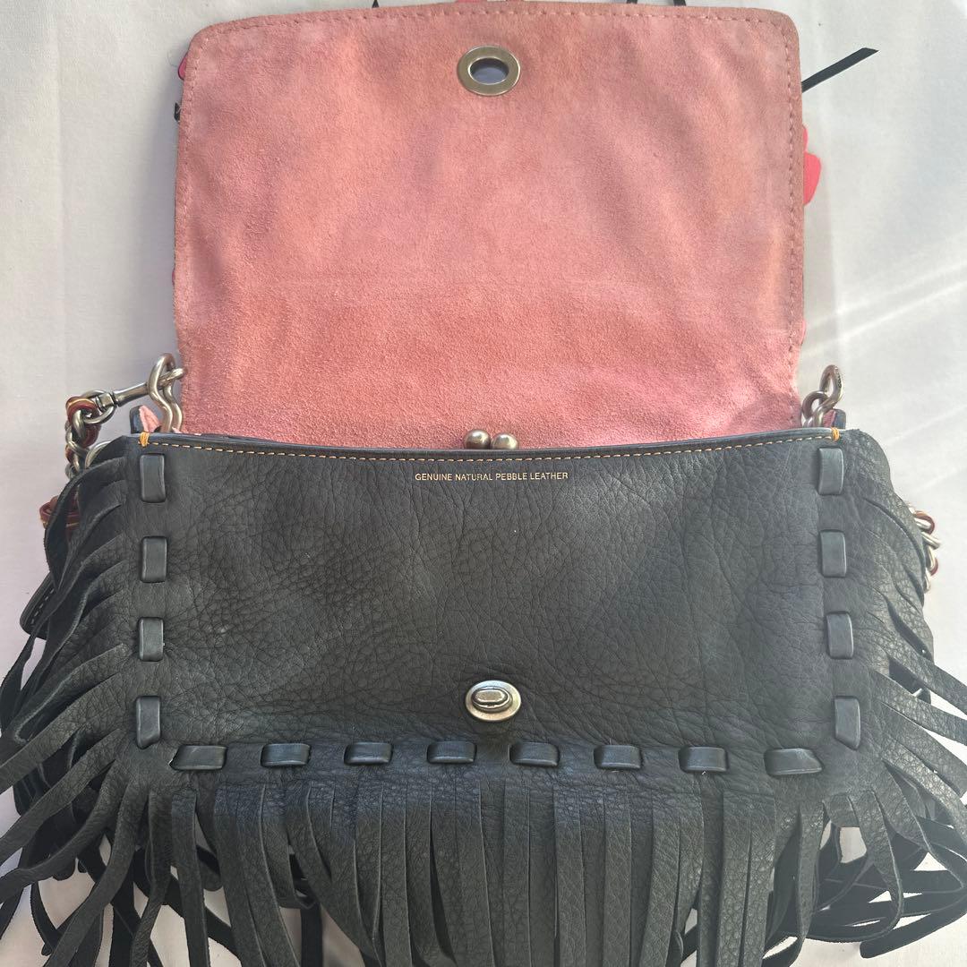 超美品COACH コーチ￼ パーティー、クラッチバッグ 黒花