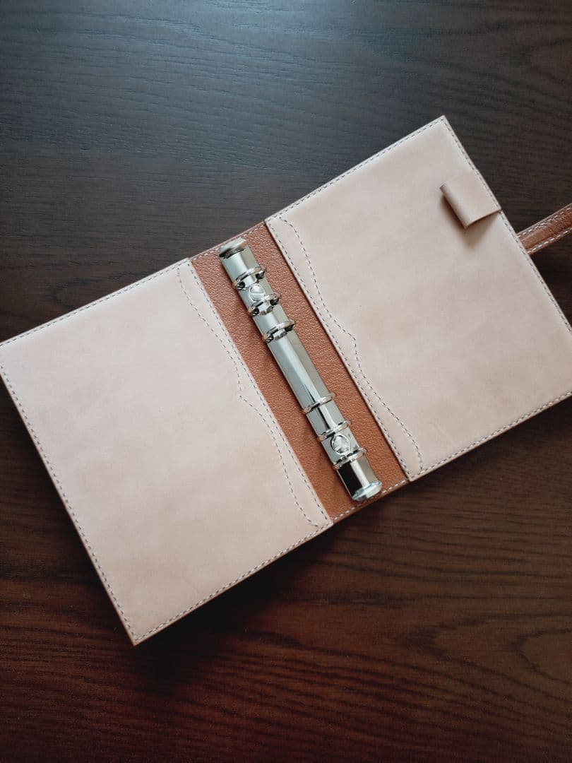 システム手帳　向日葵　バイブルサイズ　本革　カービング