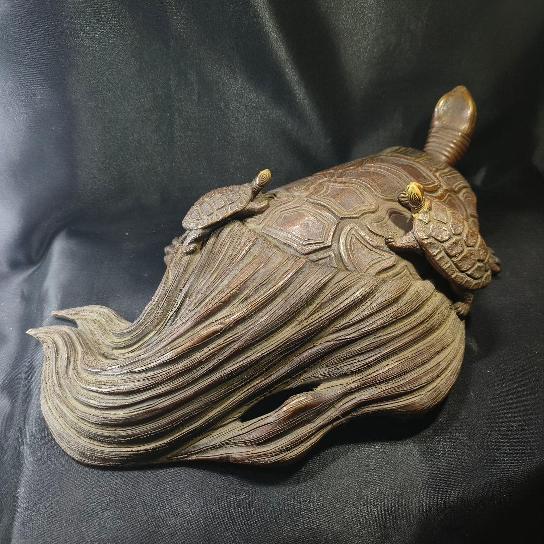 古備前 亀置物 大正骨董 縁起物 古美術 アンティーク コレクター放出美品 無銘