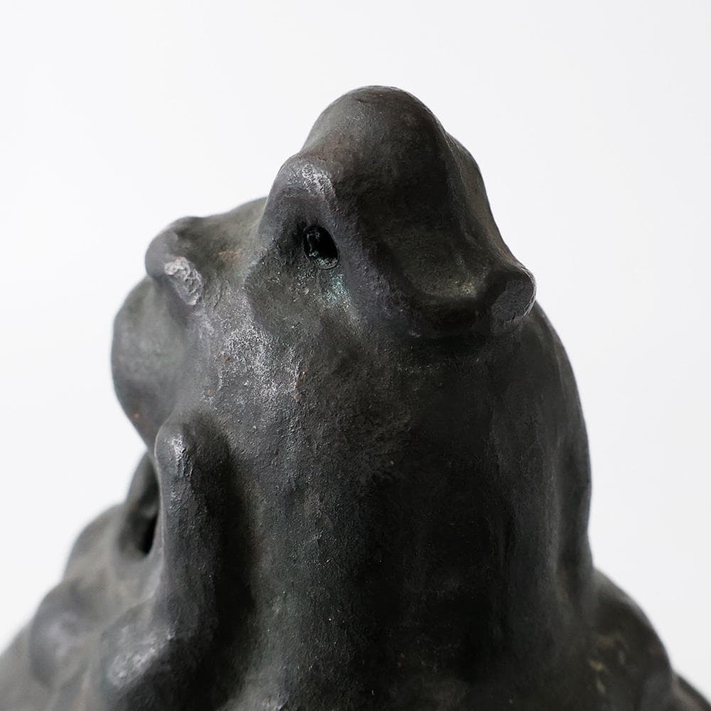 李王家 朝鮮美術品製作所謹造製 古銅 獅子香炉 2836g高さ22㎝李朝中国美術