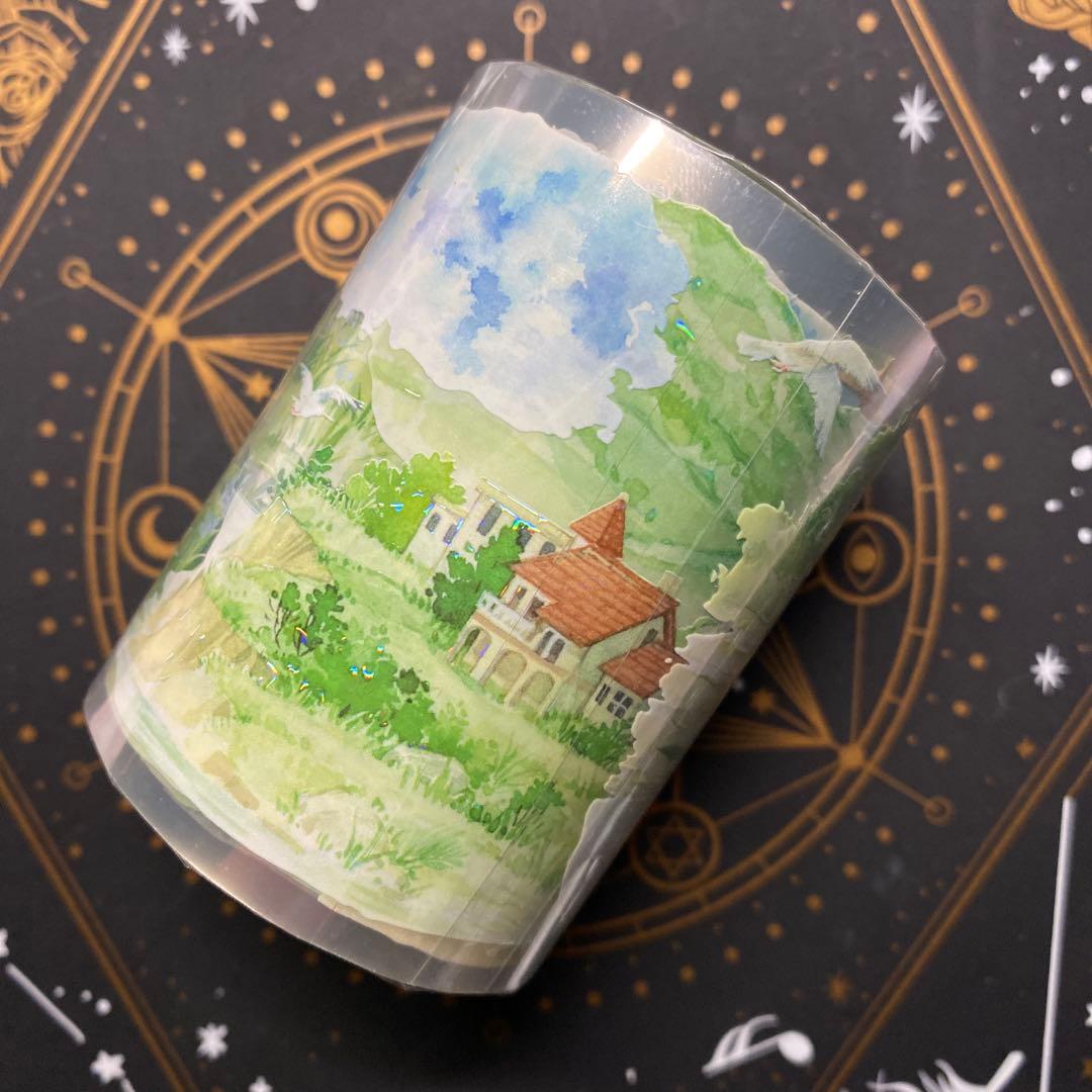 【E1】海外　10m巻　貝殻光/PETマスキングテープ　装飾系/背景系/お花系