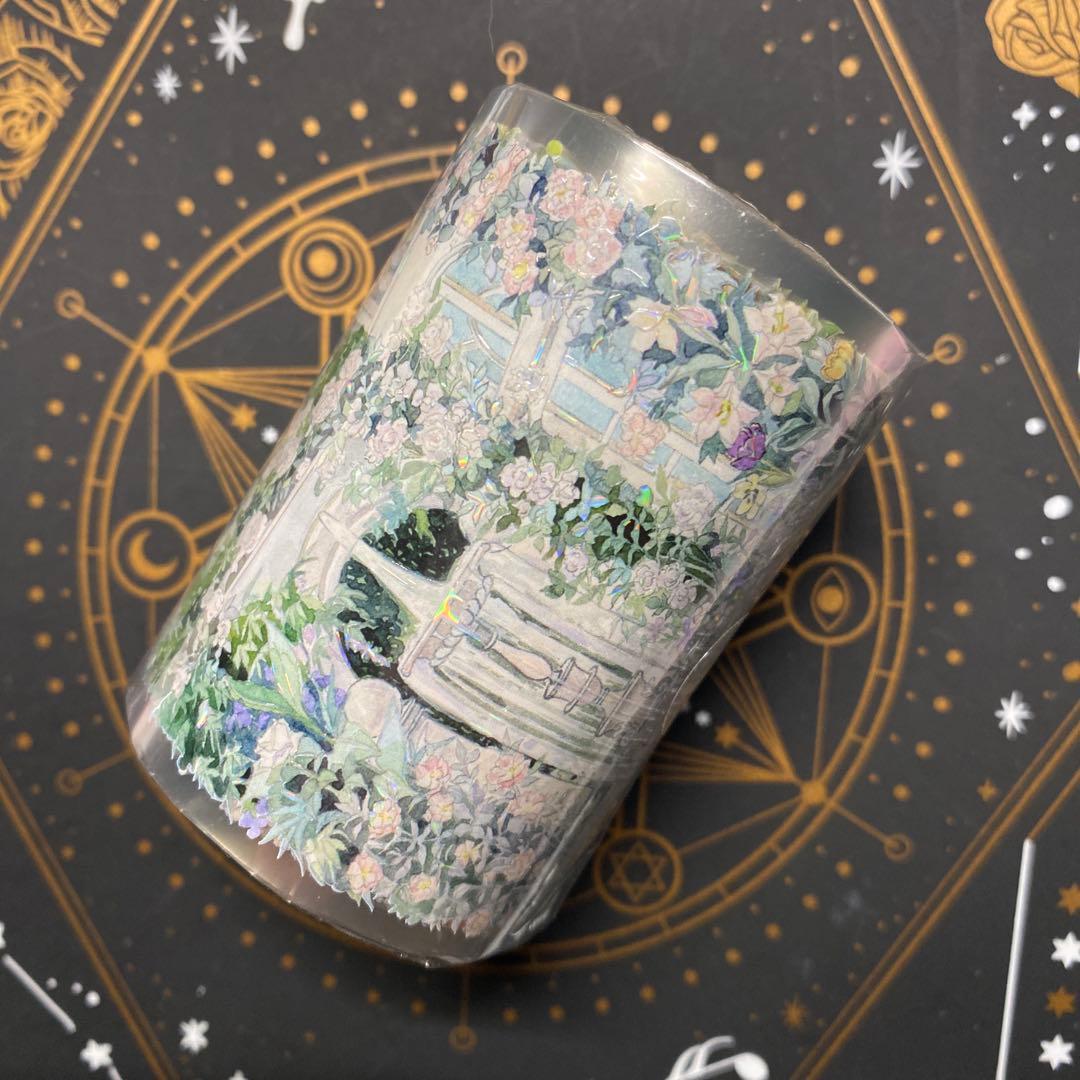 【E1】海外　10m巻　貝殻光/PETマスキングテープ　装飾系/背景系/お花系