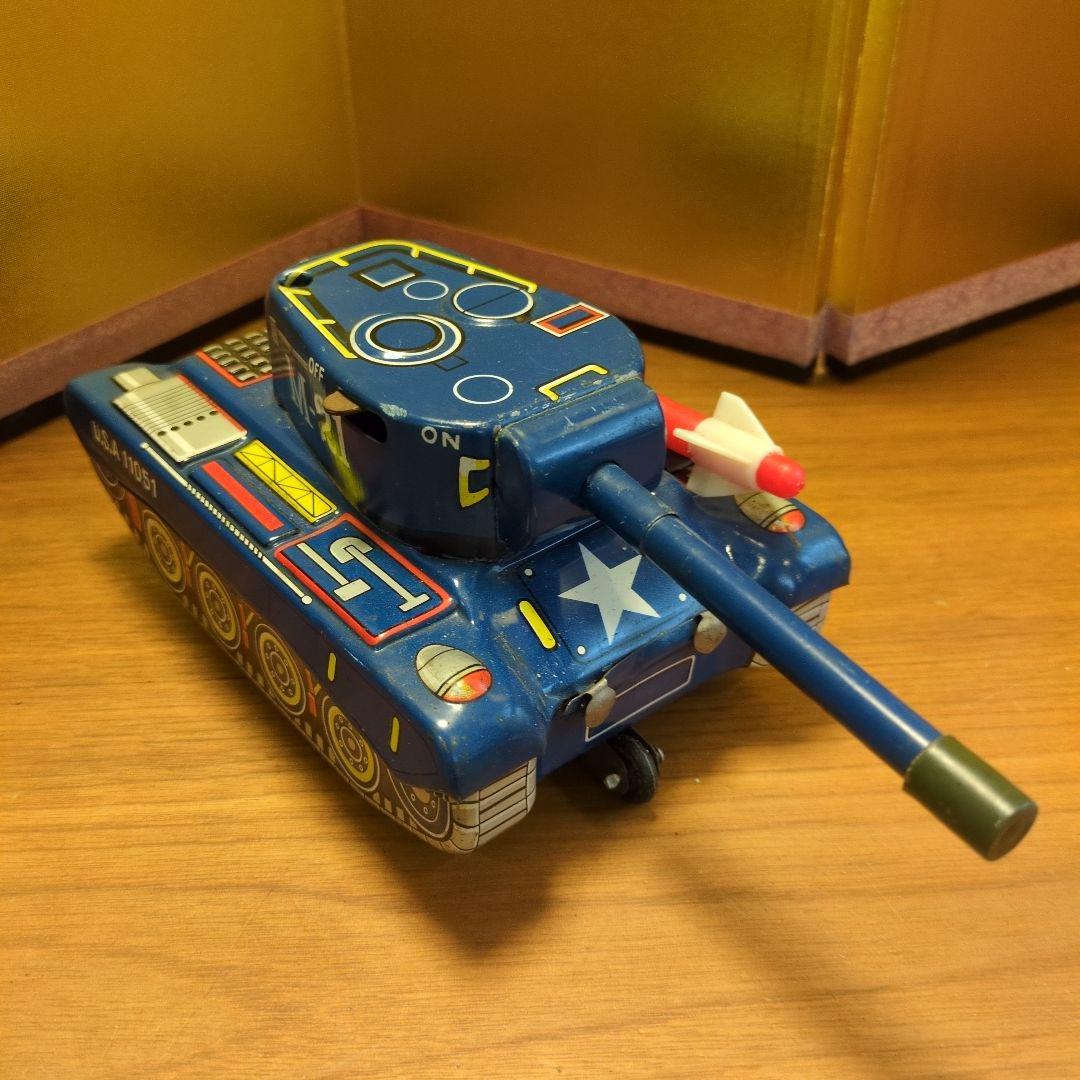 米澤玩具 ヨネザワ マリンタンク 青い戦車 ブリキ 電池式 動作品 希少 レア