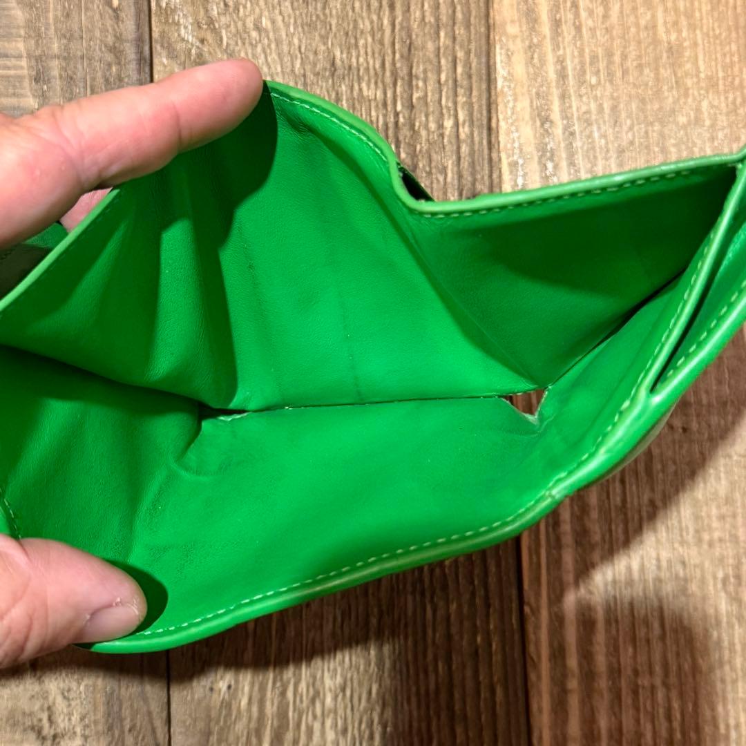 Bottega Veneta 三つ折り財布 グリーン カセット ボッテガ