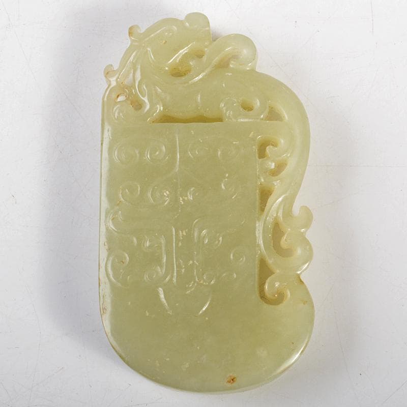 中国　玉石彫刻　神獣刻　根付　玉器　玉珮　V　R7116