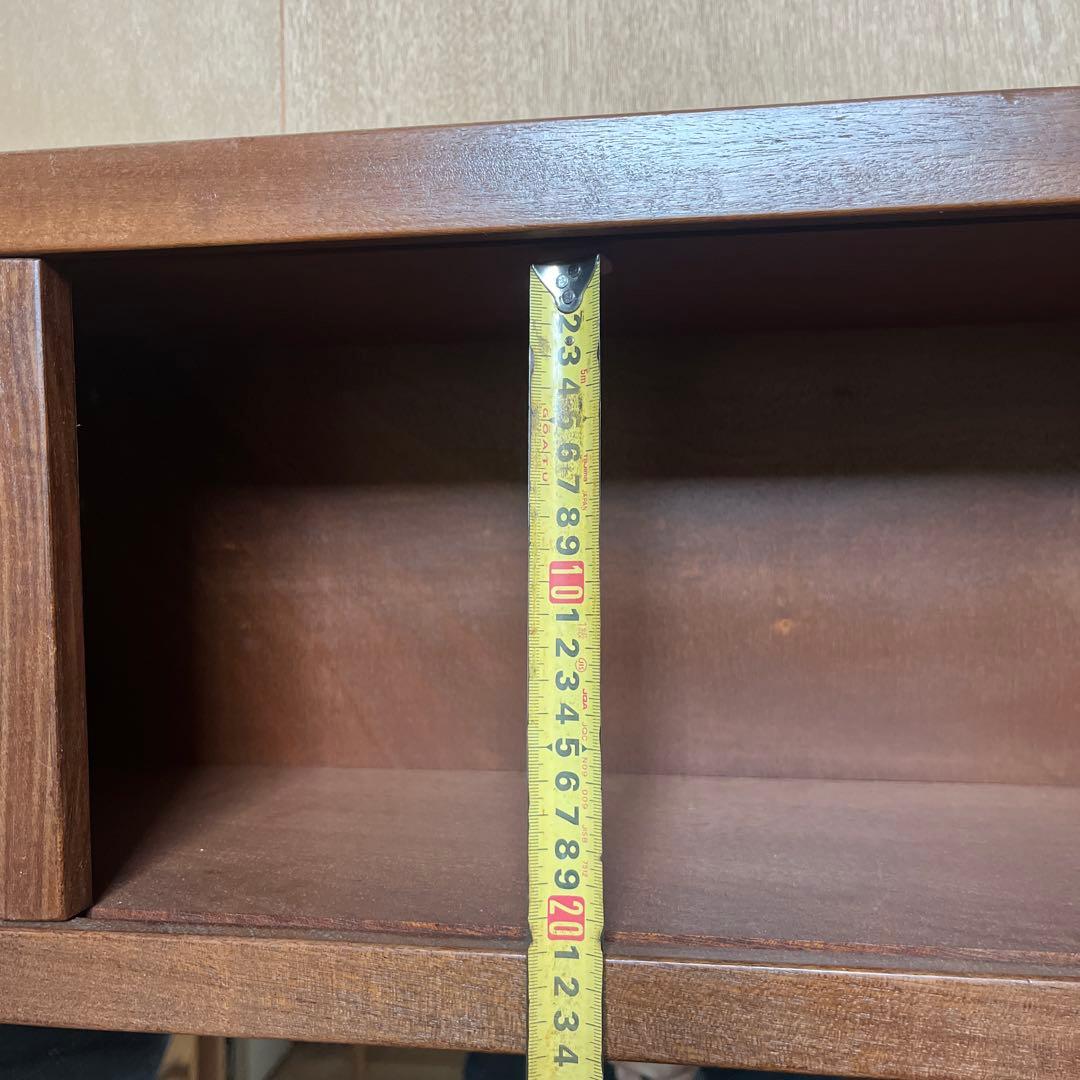 コーナー蛇腹キャビネット　チーク