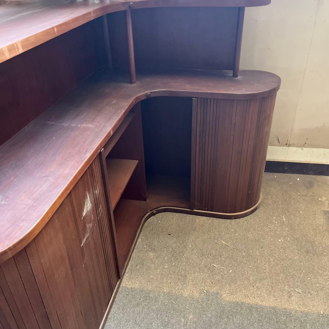 コーナー蛇腹キャビネット　チーク