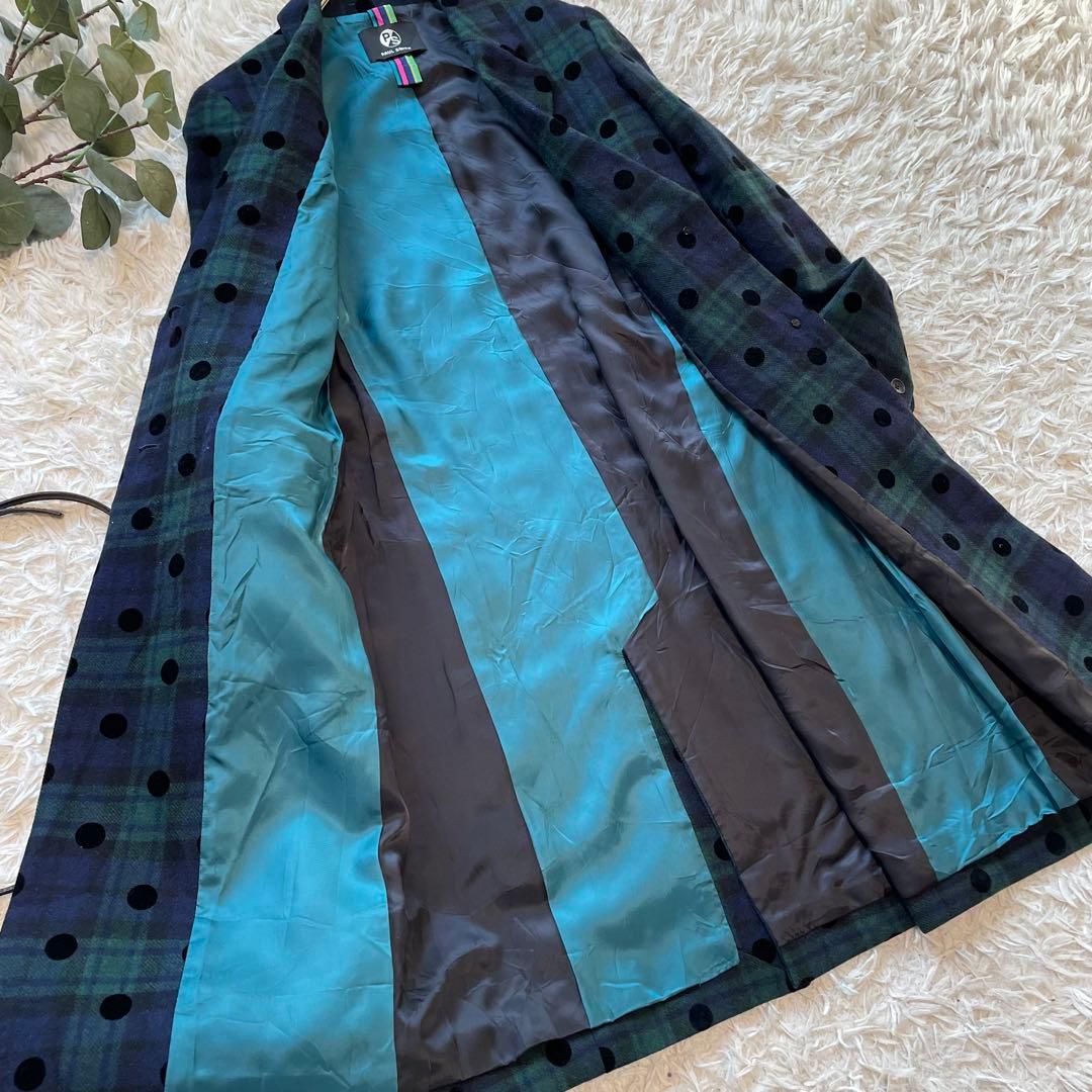 Paul smith ポールスミス　チェックドット　チェスターコート　L