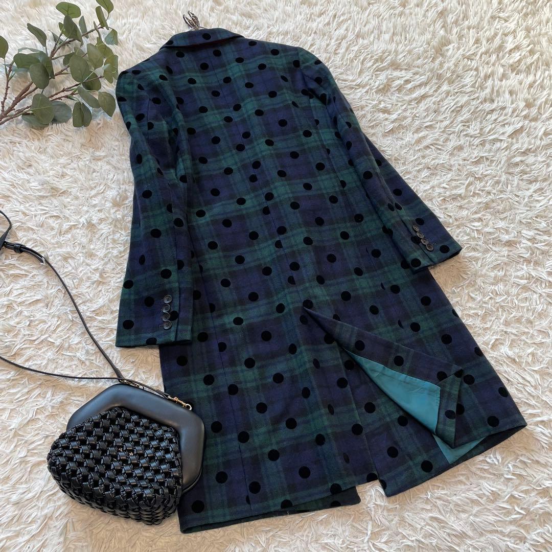 Paul smith ポールスミス　チェックドット　チェスターコート　L