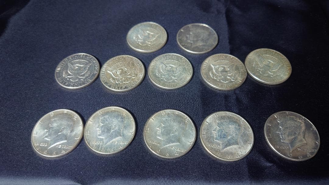 1964年　ハーフダラー　ケネディ　銀貨