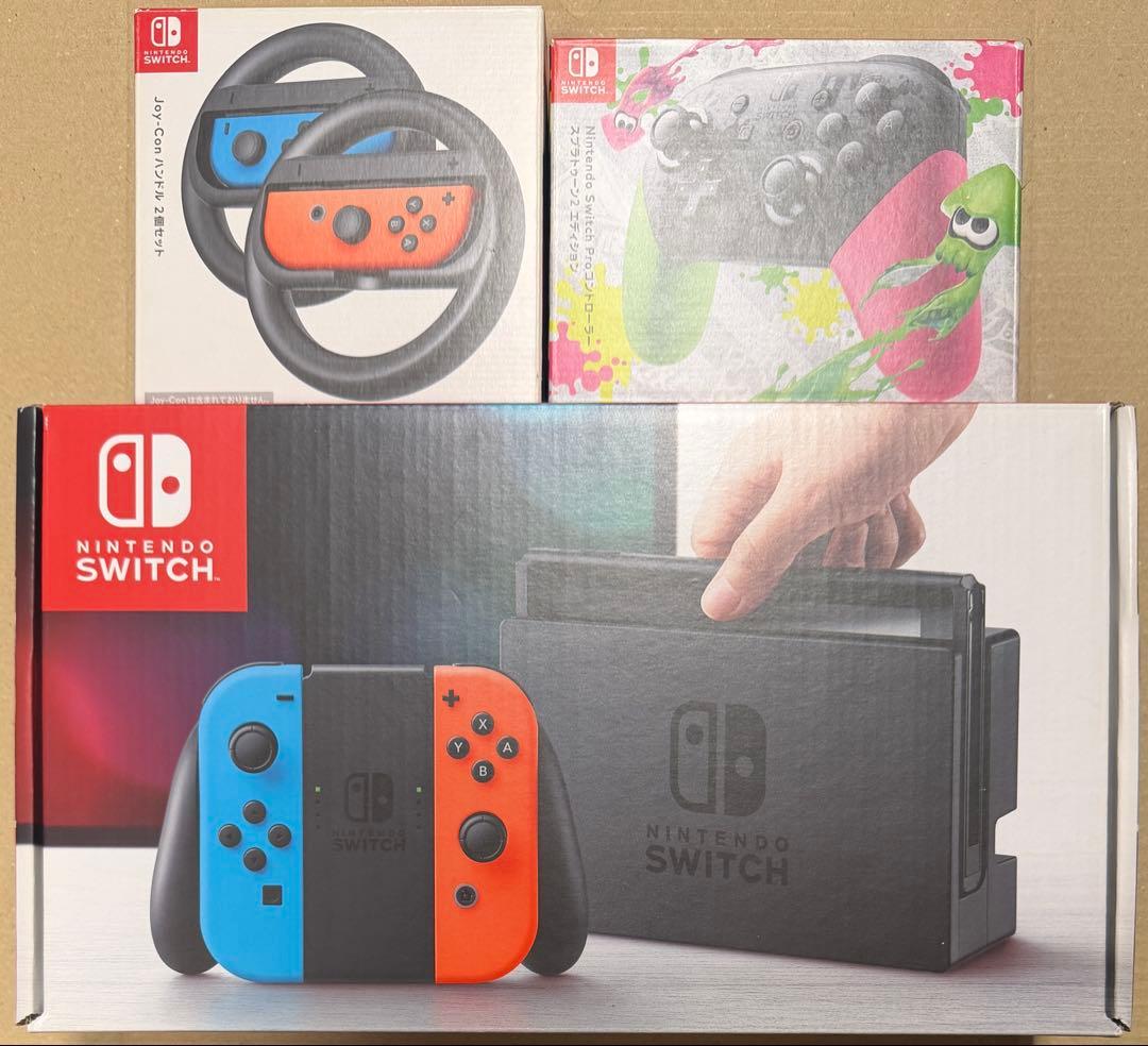 も*り様 Nintendo Switch 本体 青/赤 Joy-Con 付属品