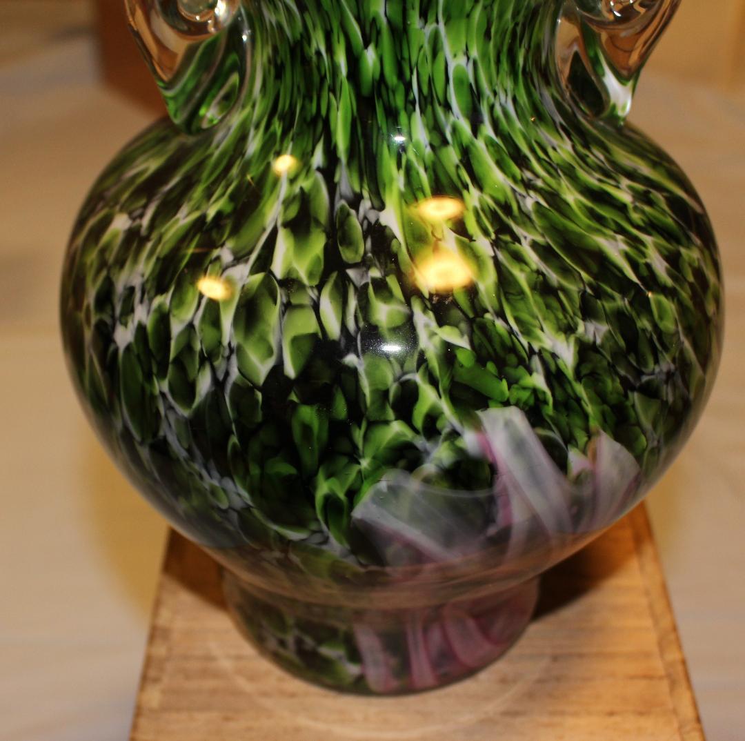 ヴェネチア　ベネチア　ガラス 花瓶　グリーン（とピンク）