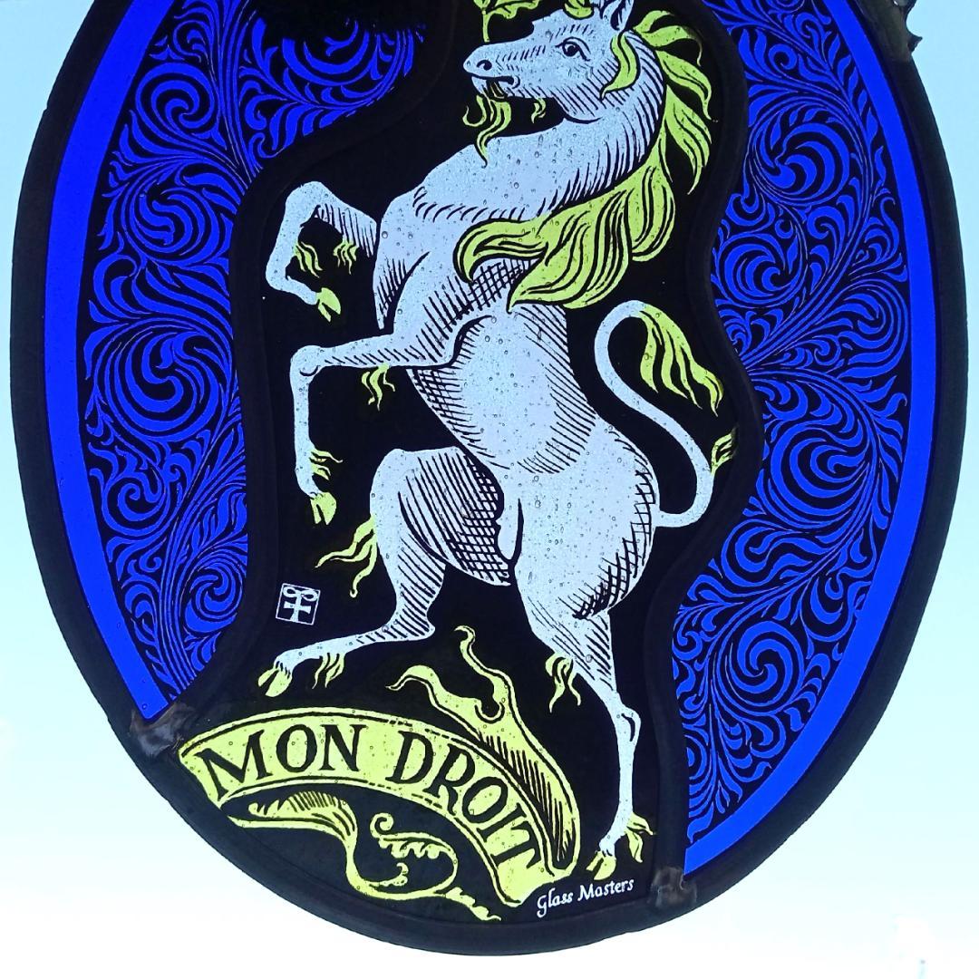 ステンドグラス Unicorn ユニコーン青の大判 グラスマスターズ社