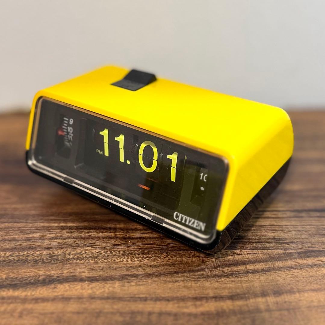 【整備済み・動作正常】CITIZENパタパタ時計 ハイリーフ・カーチス黄黒