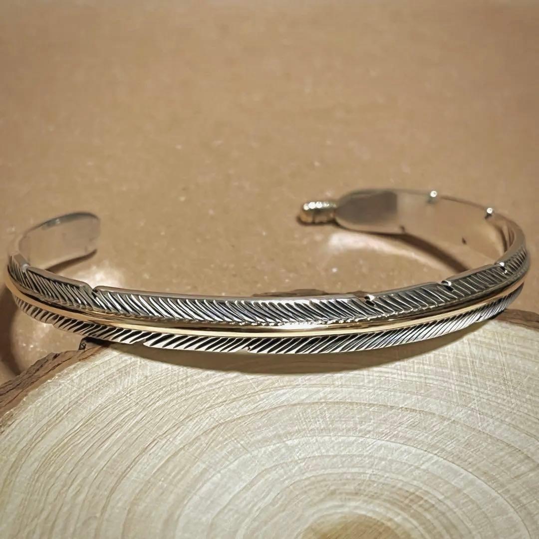 ナバホ ハービーメイス 12K GF フェザー バングル インディアンジュエリー