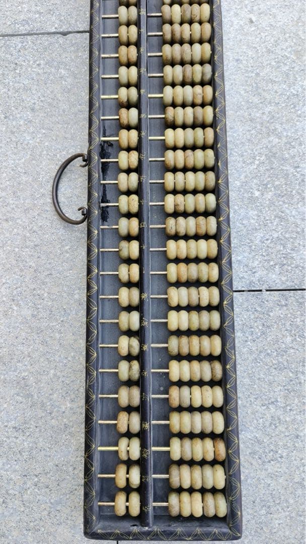 旧藏 時代物　大型文房具 木製　清国両替商用　算盘そろばん　置物　アンティーク