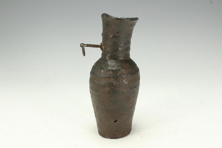 古美術 茶道具 南蛮 一輪生 掛花生 時代物 三井家拝領品(K-XA781)