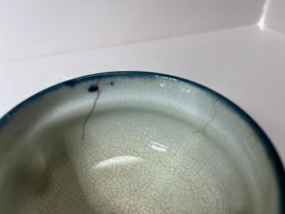 骨董　膳所焼　安南　茶碗　賢人絵　茶道具