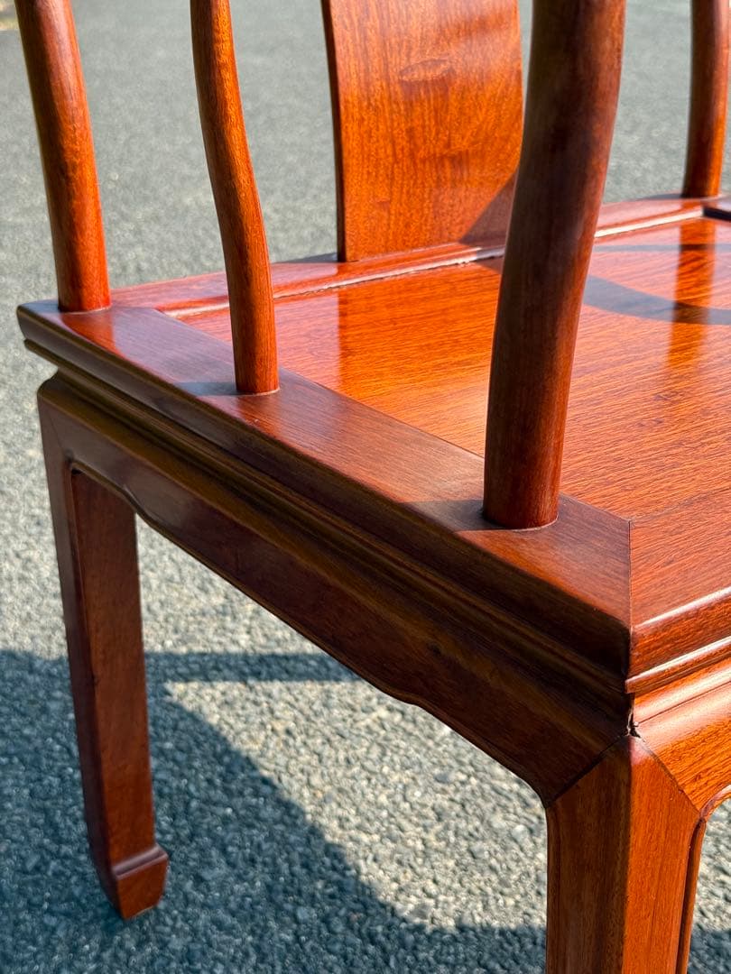 ①アンティーク 無垢材 高級 アームチェア ダイニング 椅子